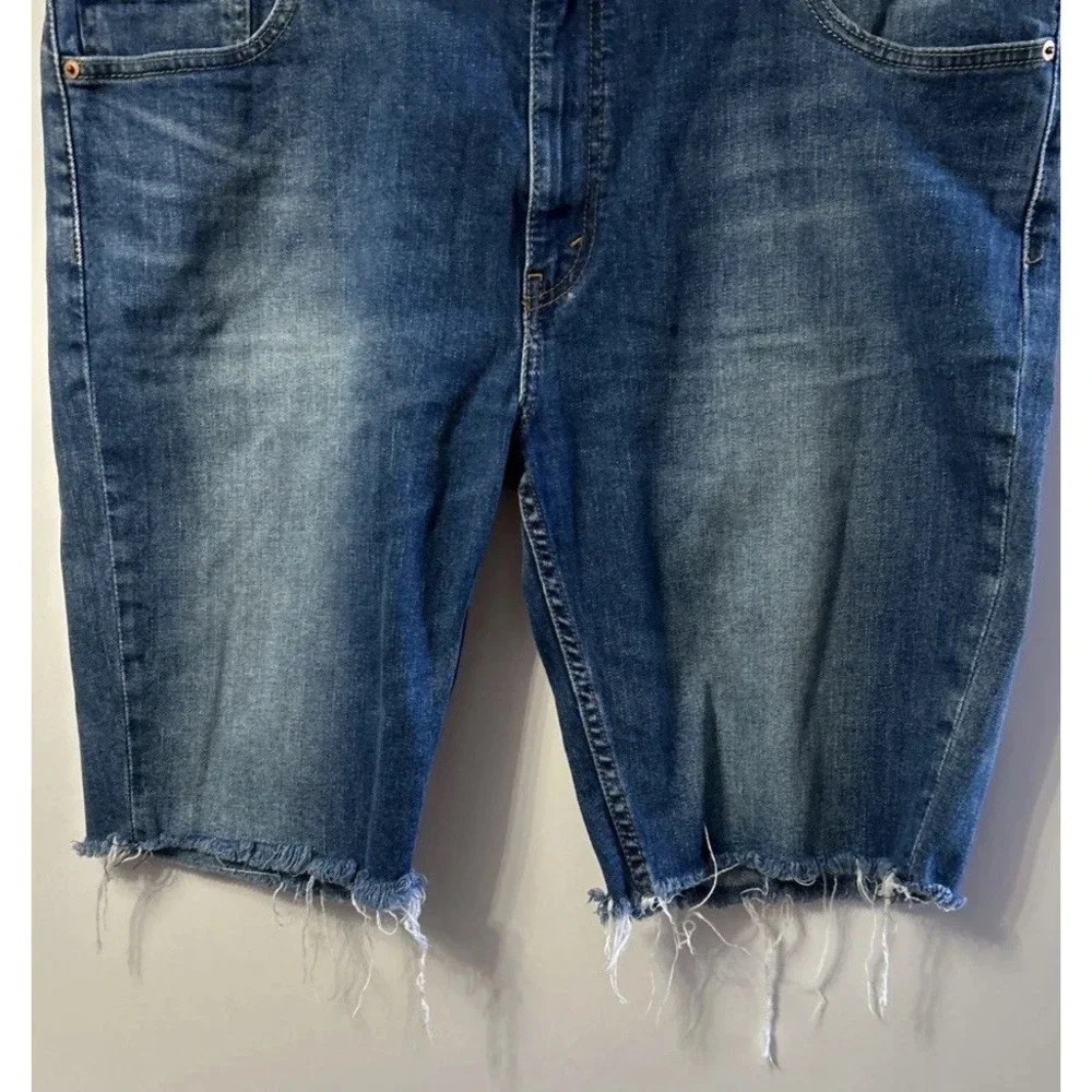 Mens Levi's 511 Slim‎ Jean Shorts Sz 42 Stretch Denim Frayed Hem EC 11